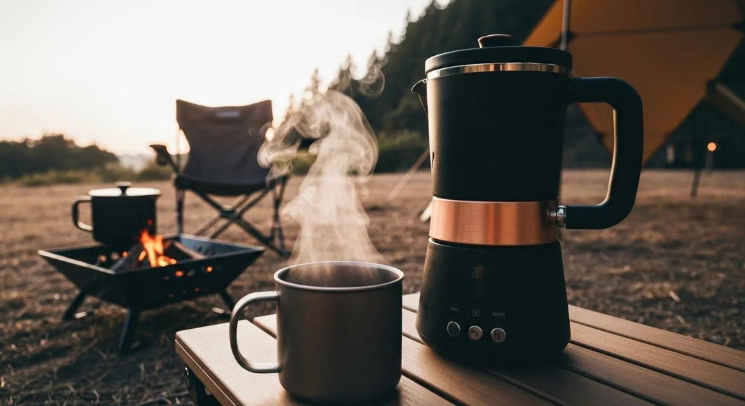 coffee brewing while camping